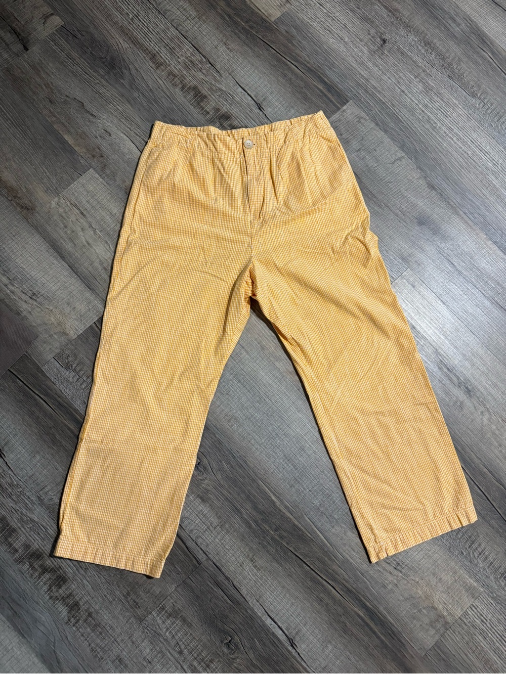 Free People women’s Kate Malibu orange Gingham straight leg trousers